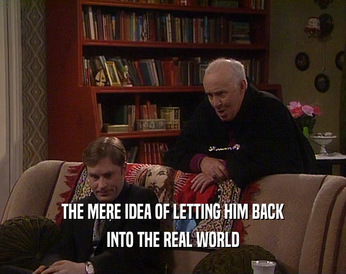 THE MERE IDEA OF LETTING HIM BACK INTO THE REAL WORLD 