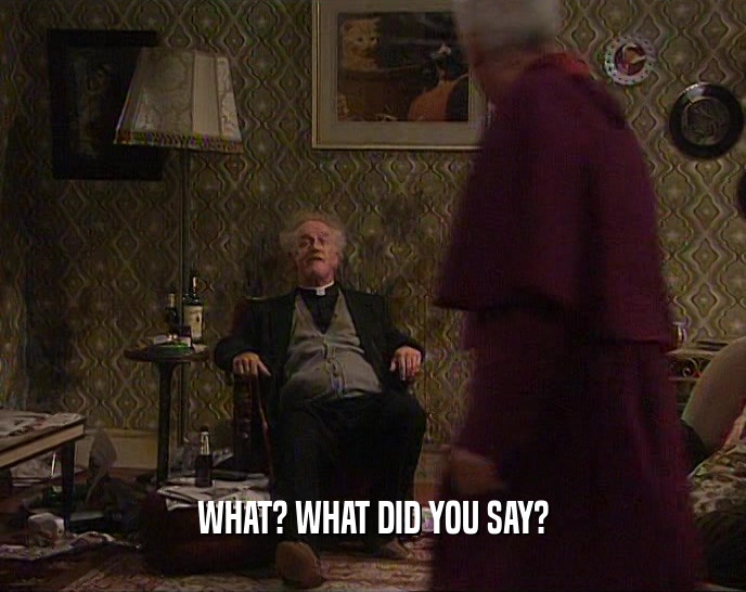 WHAT? WHAT DID YOU SAY?  