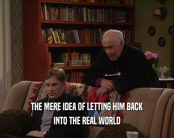 THE MERE IDEA OF LETTING HIM BACK INTO THE REAL WORLD 
