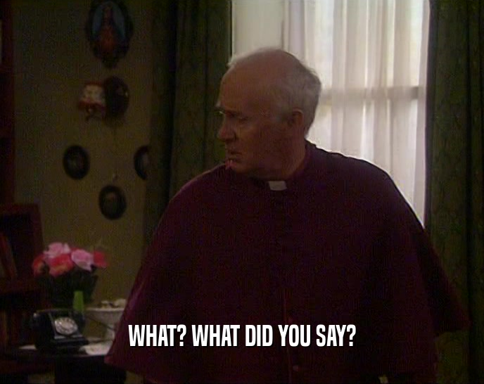 WHAT? WHAT DID YOU SAY?  