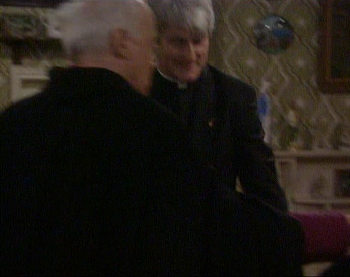 SIT DOWN THERE, YOUR GRACE, BESIDE FATHER DOUGAL. 