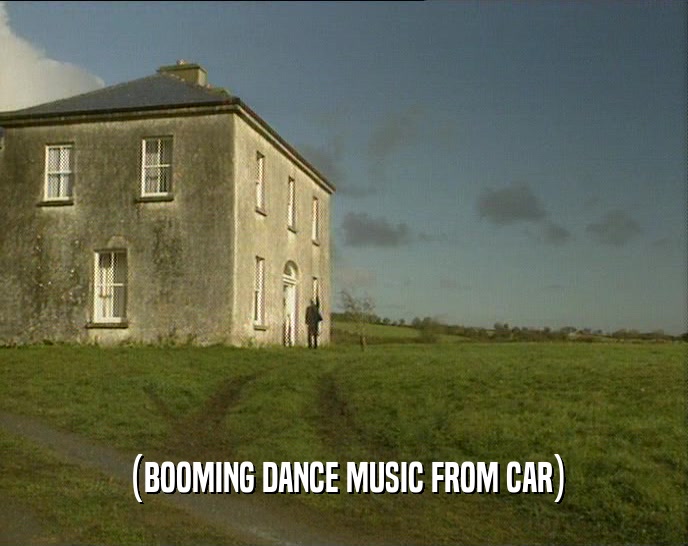 (BOOMING DANCE MUSIC FROM CAR)  