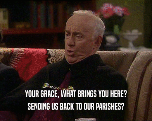YOUR GRACE, WHAT BRINGS YOU HERE? SENDING US BACK TO OUR PARISHES? 