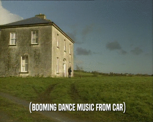 (BOOMING DANCE MUSIC FROM CAR)  