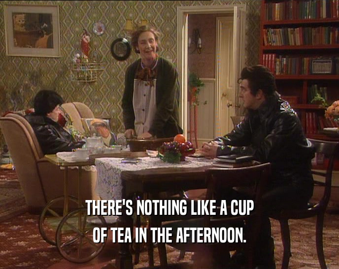 THERE'S NOTHING LIKE A CUP OF TEA IN THE AFTERNOON. 