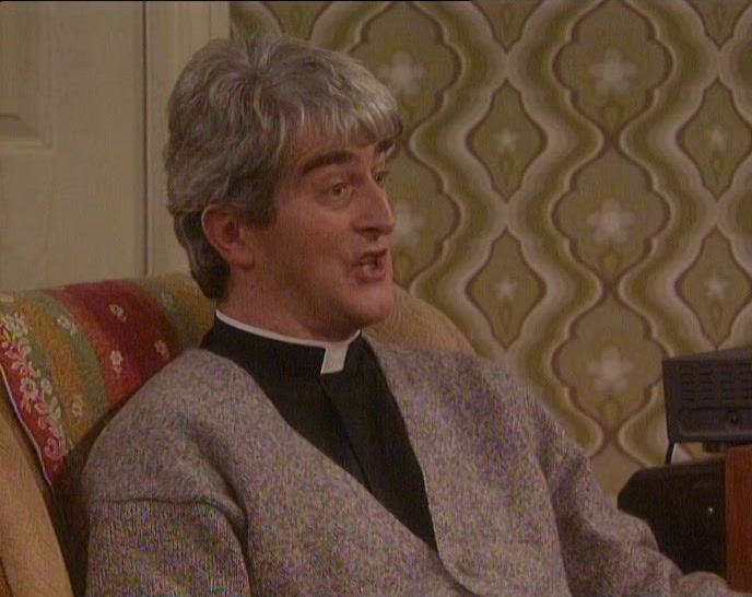 THE LAST TIME FATHER DUNNE WAS HERE FATHER JACK LOST HIS SLIPPERS. 