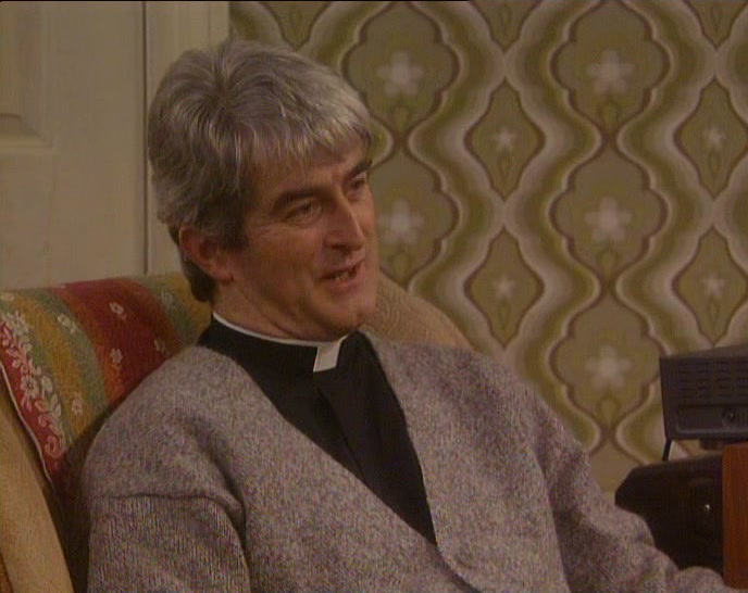 THE LAST TIME FATHER DUNNE WAS HERE FATHER JACK LOST HIS SLIPPERS. 