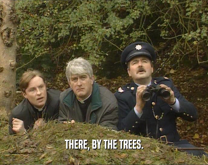 THERE, BY THE TREES.  