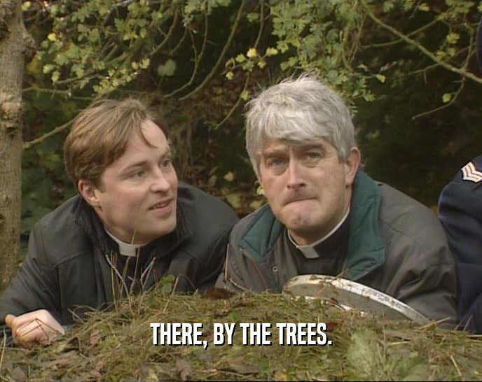 THERE, BY THE TREES.  