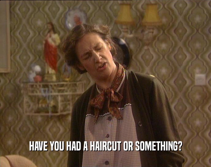 HAVE YOU HAD A HAIRCUT OR SOMETHING?  