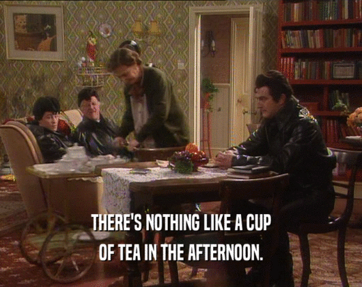 THERE'S NOTHING LIKE A CUP
 OF TEA IN THE AFTERNOON.
 