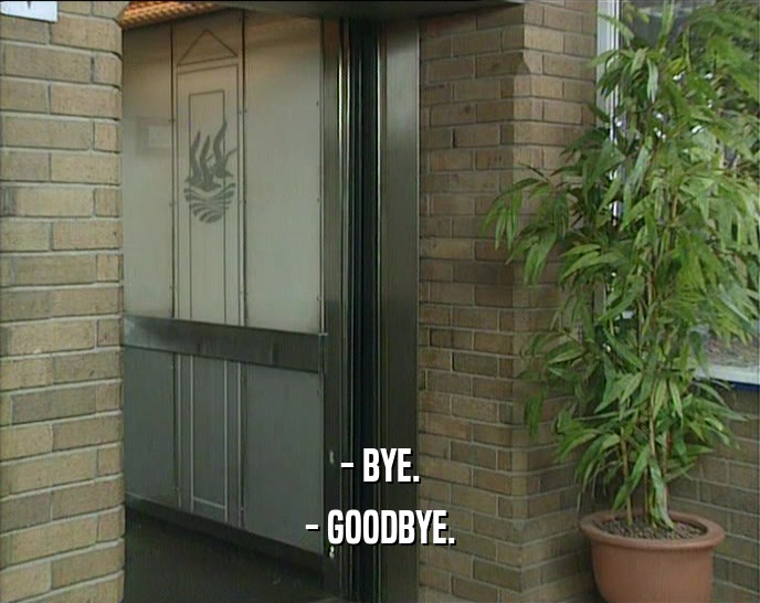 - BYE. - GOODBYE. 