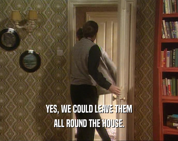 YES, WE COULD LEAVE THEM ALL ROUND THE HOUSE. 