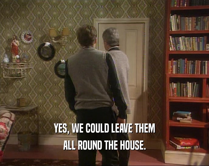 YES, WE COULD LEAVE THEM ALL ROUND THE HOUSE. 