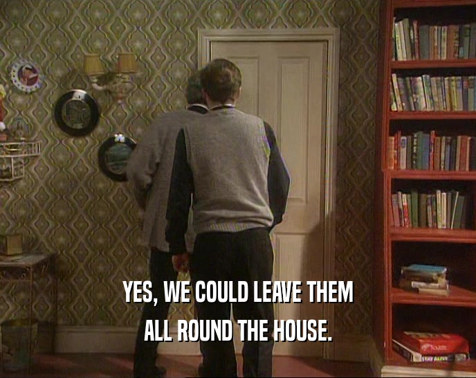 YES, WE COULD LEAVE THEM ALL ROUND THE HOUSE. 