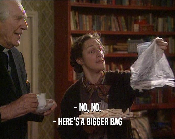 - NO, NO. - HERE'S A BIGGER BAG 