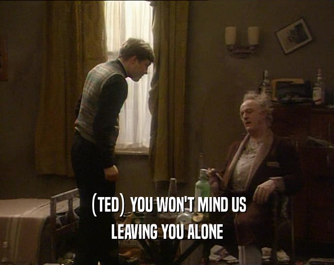 (TED) YOU WON'T MIND US LEAVING YOU ALONE 