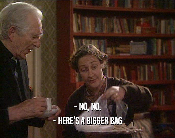 - NO, NO. - HERE'S A BIGGER BAG 