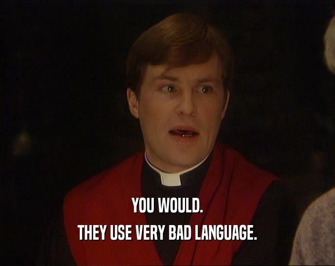 YOU WOULD. THEY USE VERY BAD LANGUAGE. 