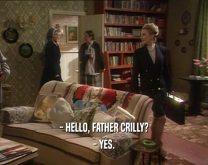 - HELLO, FATHER CRILLY?
 - YES.
 