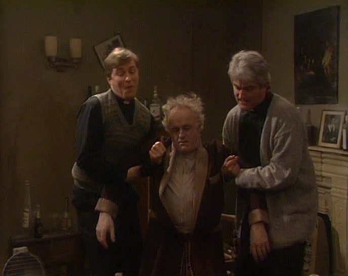 COME ON, FATHER. WE CAN'T HAVE SISTER MONICA SEEING YOU LIKE THIS. 