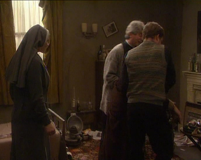 WE'RE TAKING HIM ON A TRIP TO THE TOILET. RIGHT, FATHER? 