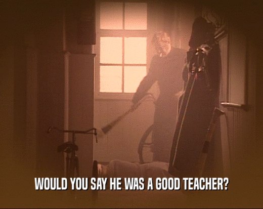 WOULD YOU SAY HE WAS A GOOD TEACHER?
  