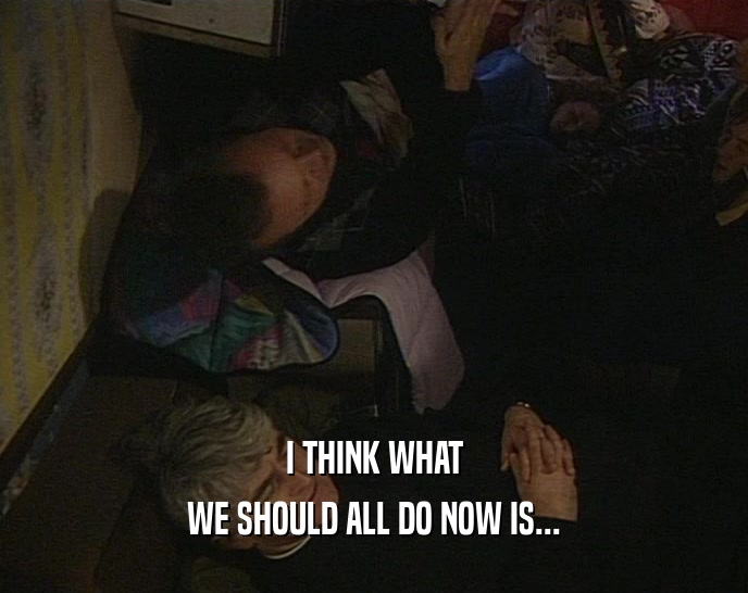 I THINK WHAT WE SHOULD ALL DO NOW IS... 