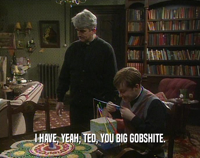 I HAVE, YEAH, TED, YOU BIG GOBSHITE.
  
