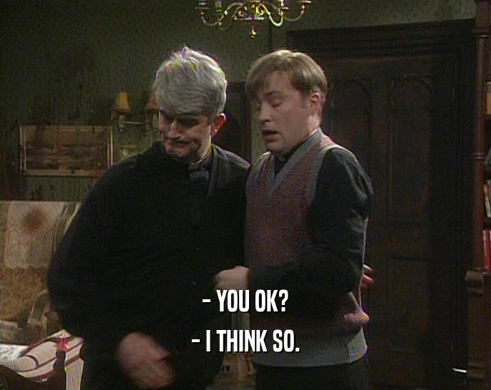 - YOU OK? - I THINK SO. 