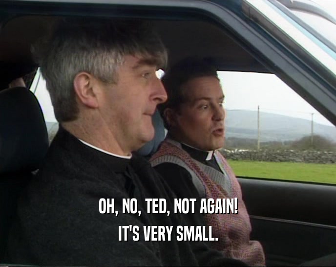 OH, NO, TED, NOT AGAIN! IT'S VERY SMALL. 