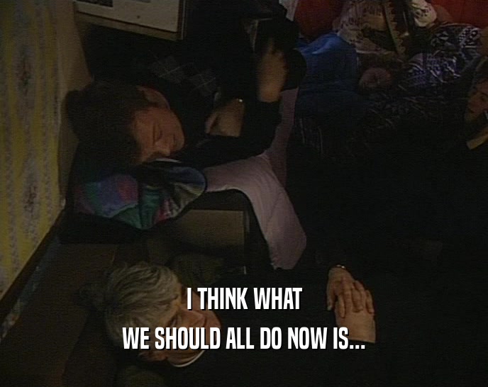 I THINK WHAT WE SHOULD ALL DO NOW IS... 