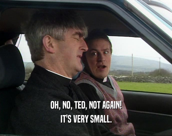 OH, NO, TED, NOT AGAIN! IT'S VERY SMALL. 