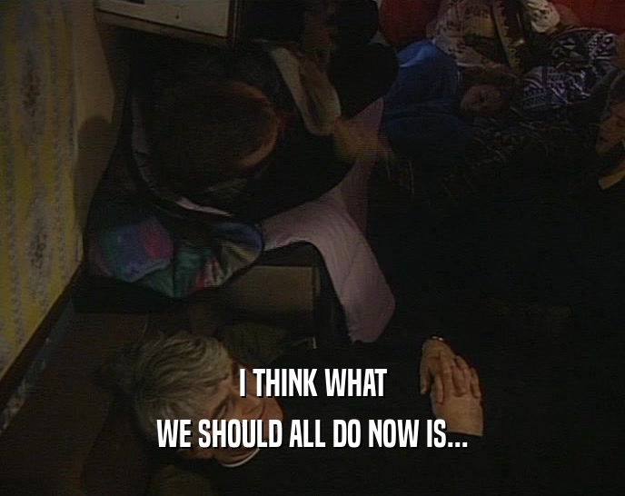 I THINK WHAT WE SHOULD ALL DO NOW IS... 