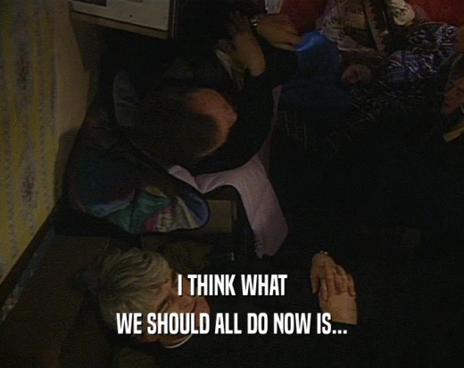 I THINK WHAT WE SHOULD ALL DO NOW IS... 
