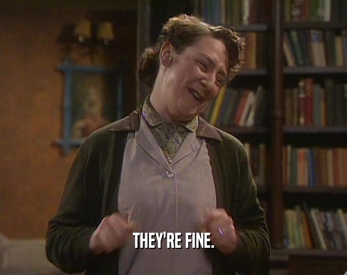 THEY'RE FINE.  