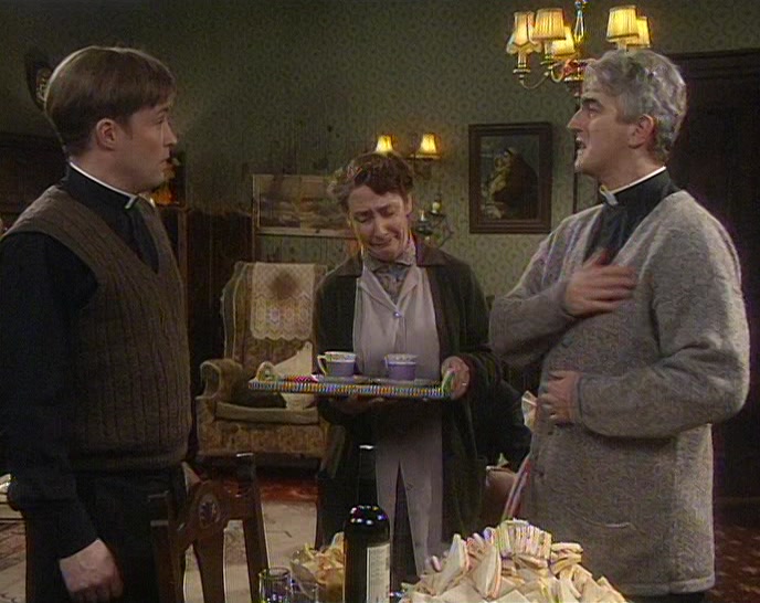 - WHAT'S UP, TED? - FATHER FINNEGAN HAD A HEART ATTACK. 