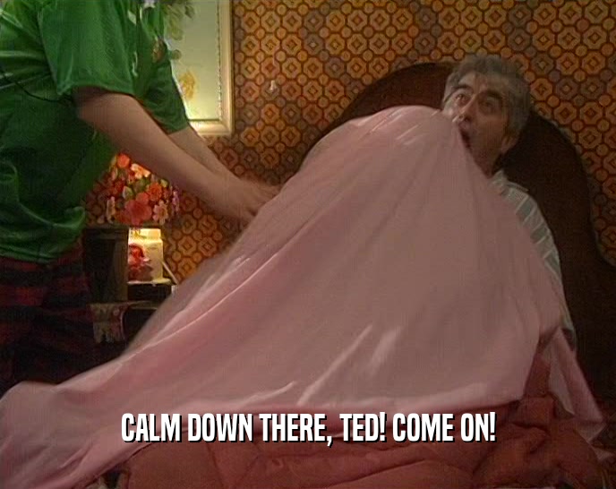CALM DOWN THERE, TED! COME ON!  