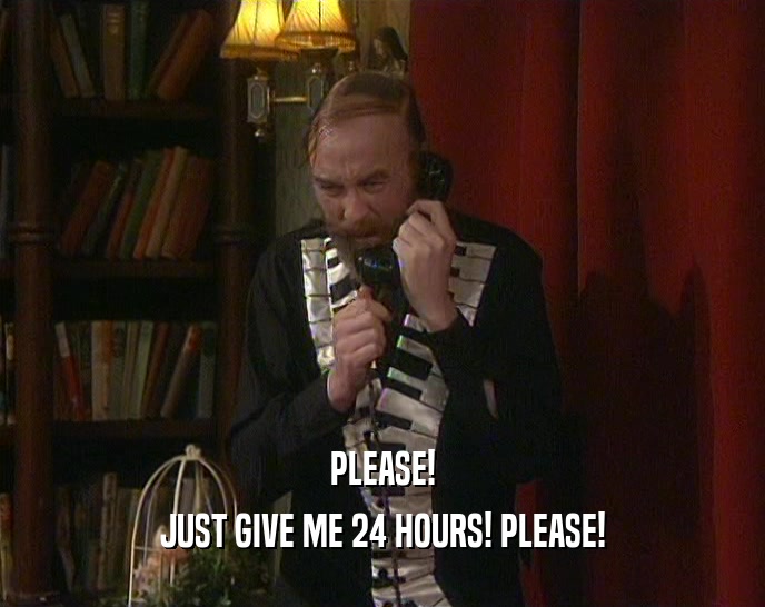 PLEASE! JUST GIVE ME 24 HOURS! PLEASE! 