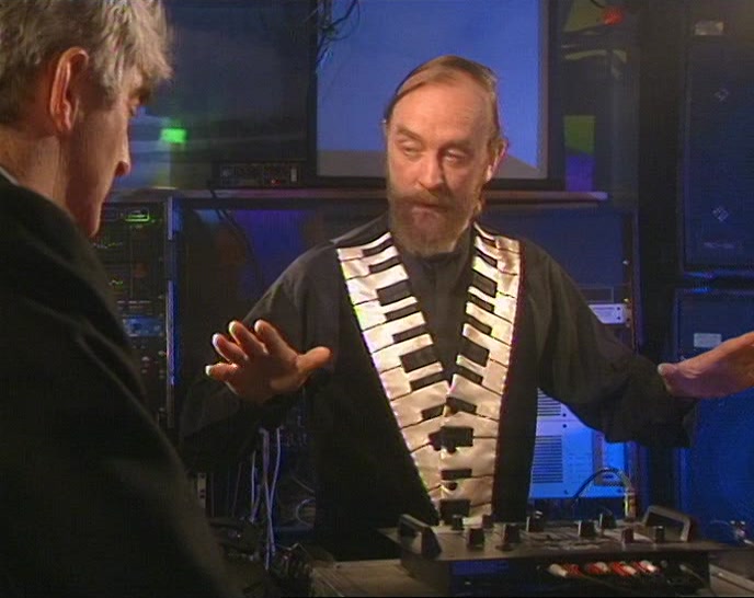 HERE WE HAVE THE TURNTABLES, WHICH I CONTROL FROM THE MIXING DESK. 