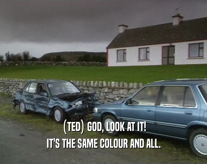 (TED) GOD, LOOK AT IT! IT'S THE SAME COLOUR AND ALL. 