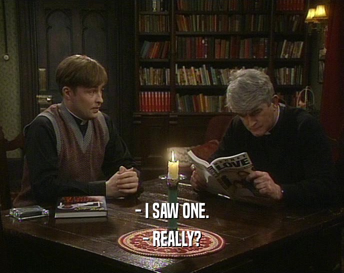 - I SAW ONE. - REALLY? 