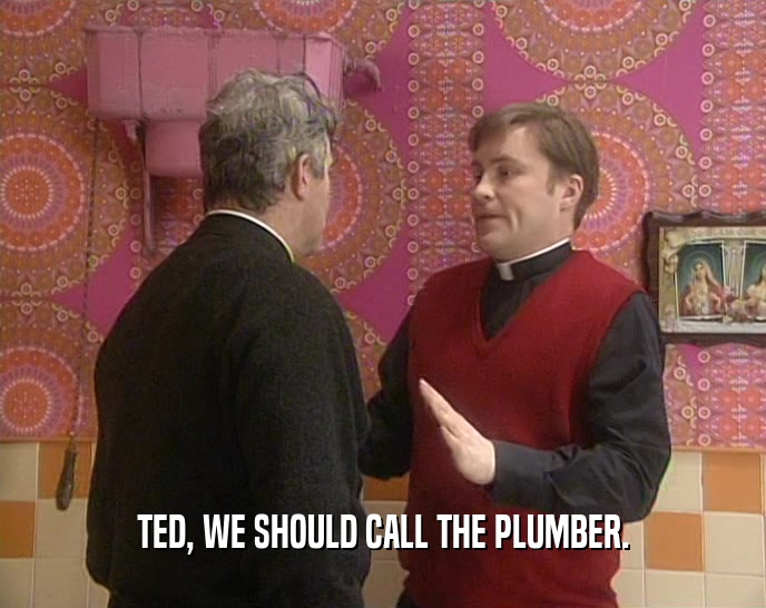 TED, WE SHOULD CALL THE PLUMBER.  