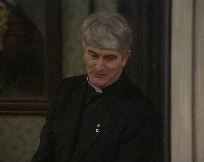 SORRY ABOUT THAT. AH, HERE'S FATHER HACKETT NOW. 