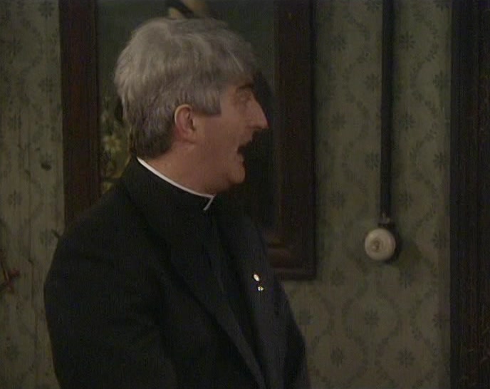SORRY ABOUT THAT. AH, HERE'S FATHER HACKETT NOW. 