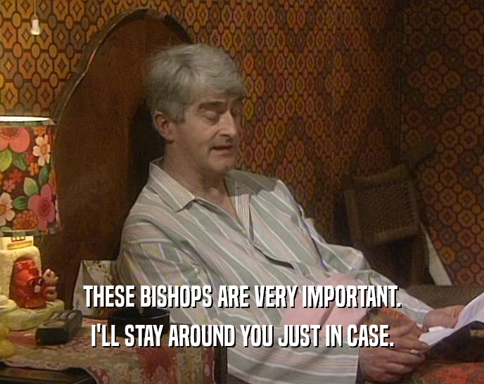 THESE BISHOPS ARE VERY IMPORTANT. I'LL STAY AROUND YOU JUST IN CASE. 