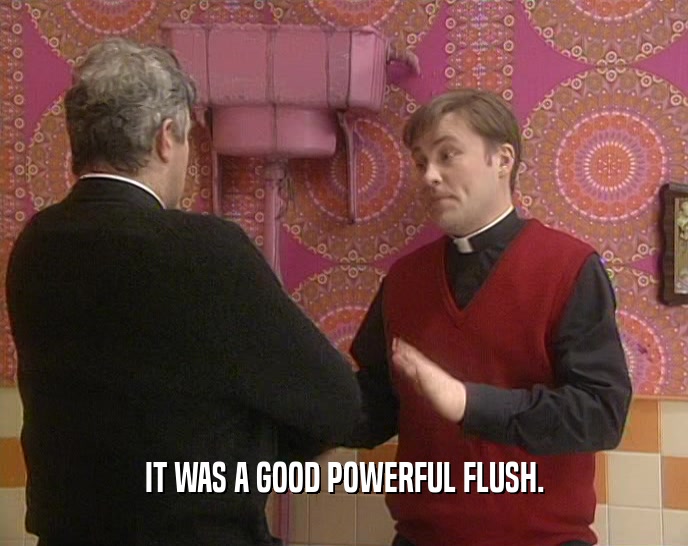 IT WAS A GOOD POWERFUL FLUSH.  