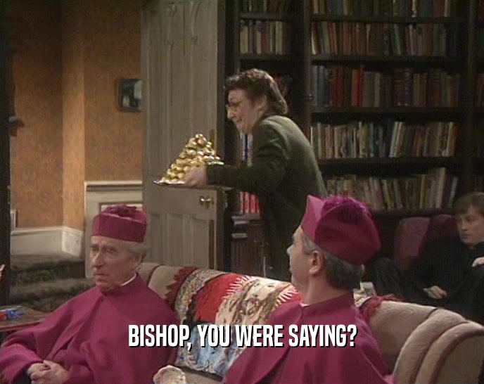 BISHOP, YOU WERE SAYING?
  