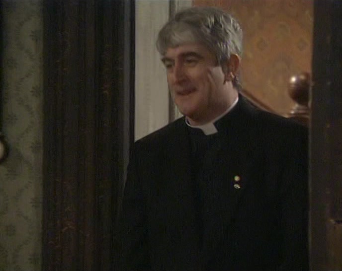 SORRY ABOUT THAT.
 AH, HERE'S FATHER HACKETT NOW.
 