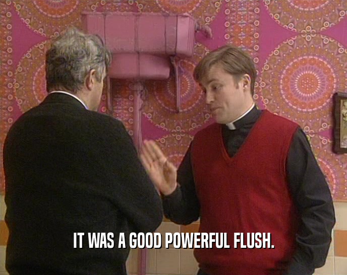 IT WAS A GOOD POWERFUL FLUSH.  